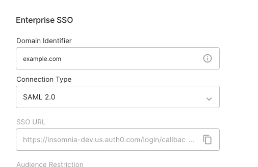 insomnia enterprise sso set domain